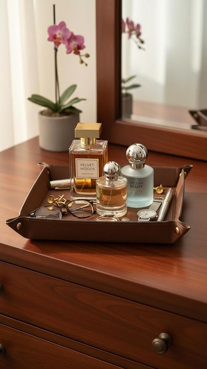 VLANDO Valet Tray Organizer, PU Leather Catchall Tray - Image 6