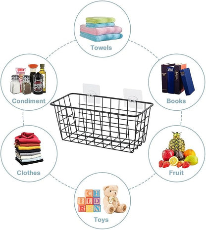 JUNCHU CHERRY 4 Pack Hanging Sorage Basket, Bathroom Basket, Household Goods - Image 2