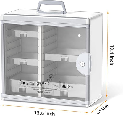 Lockable Medicine Cabinet with 5 Removable Trays, Wall Mounted & Portable - Image 2