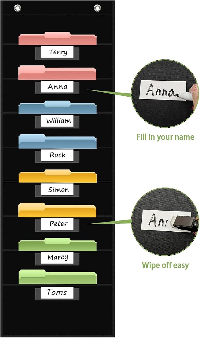 8 Pockets File Storage Pocket Chart - Image 4