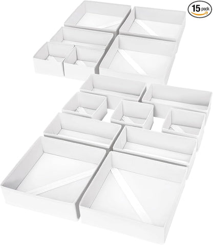DIMJ Drawer Organizer Clothes, 15 Pack Fabric Drawer Organizer Bins, Foldable by DiMJ