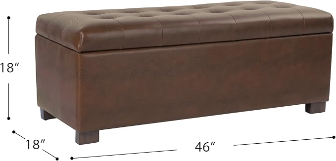 HomePop 46" Tufted Storage Bench - Image 3