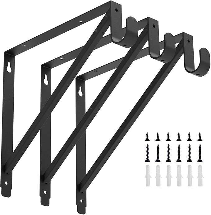 Heavy Duty Closet Rod & Shelf Brackets Clothes Hanger Pole Support Bracket by Homydom