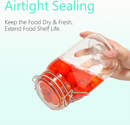 Clear Food Storage Jars 50oz Square, Airtight Glass Canister - Image 6