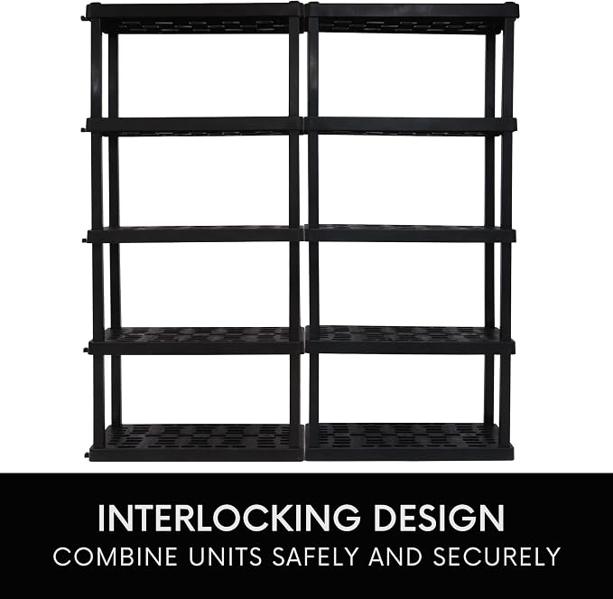 Koolatron Oskar Small Interlocking Shelving Unit, Tool-Free Assembly, Heavy - Image 9