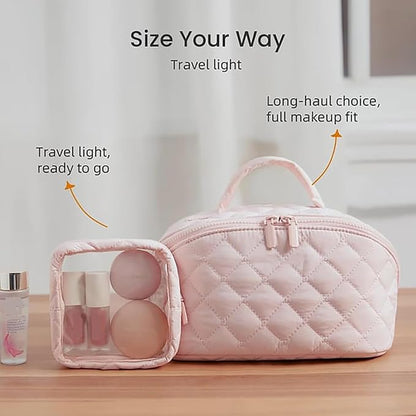 2026 New Travel Makeup Bag, Festivalment Wide Open Lay-Flat Water-Resistant - Image 4