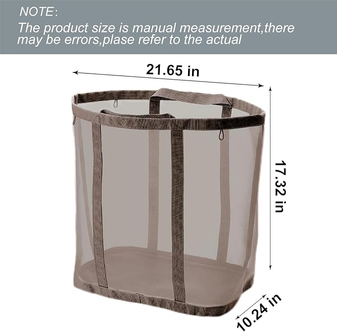 Mesh Bag with Handles, Collapsible Laundry Basket, Foldable Laundry Bag - Image 2