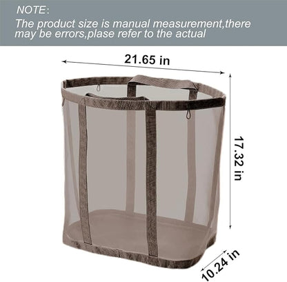 Mesh Bag with Handles, Collapsible Laundry Basket, Foldable Laundry Bag - Image 2