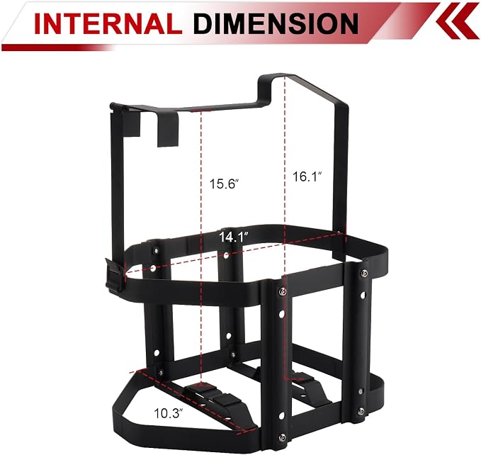 5 Gallon Gas Can Holder, Metal Steel Fuel Container Mount Bracket Compatible - Image 3