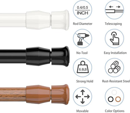 AIZESI Spring Tension Curtain Rods Short Tension Rod | Adjustable, No Drilling - Image 3