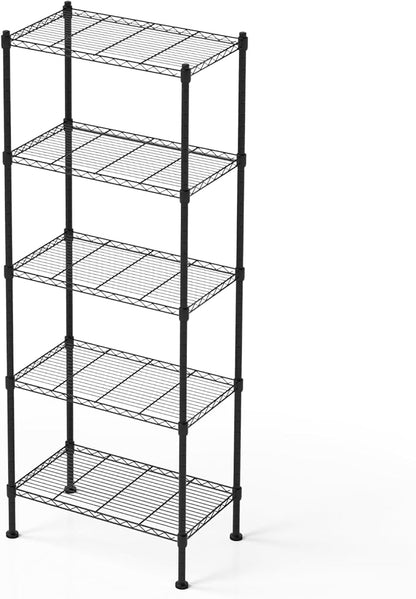 5 Tier Shelving Unit, 176 LBS Per Shelf Height Adjustable Narrow Storage Shelves by FUXRYTH