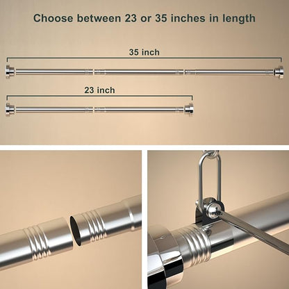 Hanging Closet Rod, Adjustable Width and Height Closet Hanging Organizer - Image 4