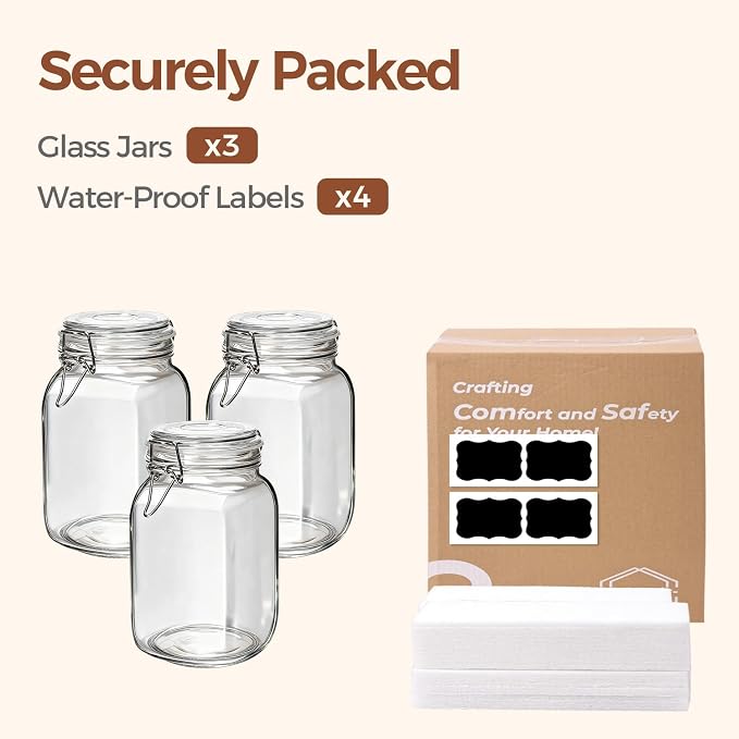 ComSaf Airtight Glass Canister Set of 3 - Image 8