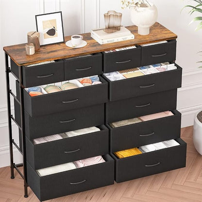Large Dresser for Bedroom with 12 Deep Drawers, Tall Fabric Drawer Dresser - Image 8