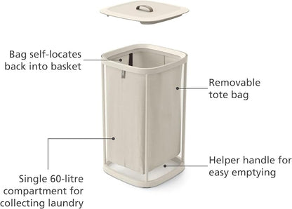 Joseph Joseph Tota One 60L/15.85 gallon Laundry Basket, Removable Washing Bag - Image 4