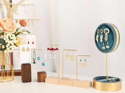 GemeShou 3pcs Beech wooden dangle earring stand holder, hoop earring displays - Image 8