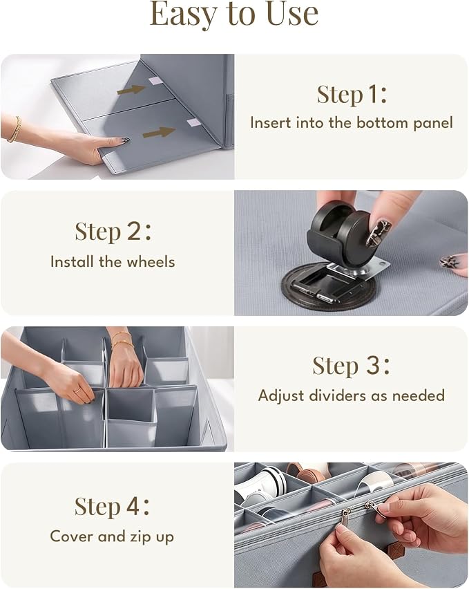 Shoe Organizer for Closet with Wheels - Image 7