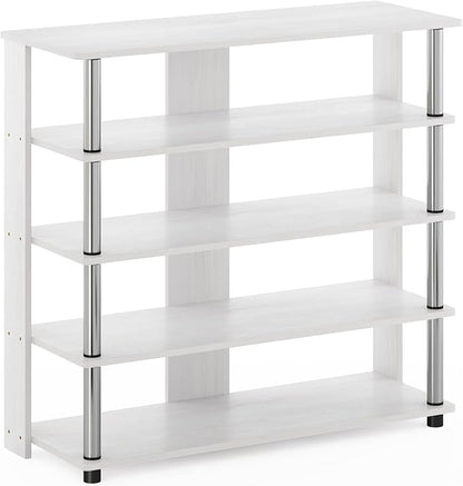 Furinno Turn-N-Tube 5 Tier Wide Shoe Rack, Stainless Steel Tubes 32 Inch - Image 5