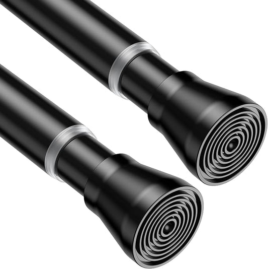 AIZESI Black 2pcs Spring Tension Rods 17 to 26 Inch, Small Curtain Rods No by AIZESITENSIONROD