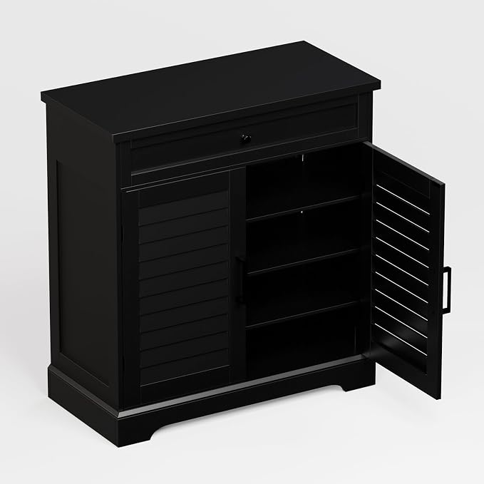 ChooChoo Shoe Cabinet with Doors, 4-Tier Shoe Storage Cabinet with Drawer and - Image 7