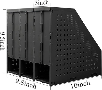 SAYEEC 2Pcs Collapsible Plastic Magazine File Holder Vertical Binder Storage - Image 2