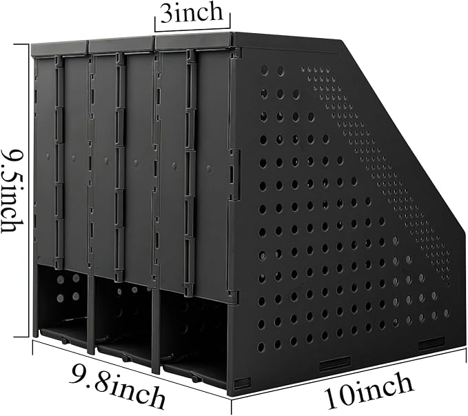 SAYEEC 1Pcs Collapsible Plastic Magazine File Holder Vertical Binder Storage - Image 2