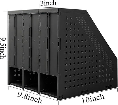 SAYEEC 1Pcs Collapsible Plastic Magazine File Holder Vertical Binder Storage - Image 2