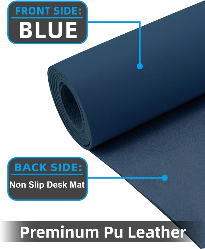 Leather Desk Pad Protector, Large Desk Mat, Mouse Pad, Non-Slip PU Leather Desk - Image 2