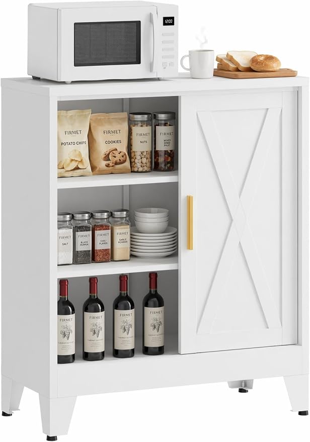 Kitchen Sideboard Buffet with Storage, Adjustable Shelves, Small Pantry Storage by FIRMET