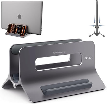 SODI Vertical Laptop Stand for Desk, Gravity Auto Lock MacBook Stand, Aluminum by SODI