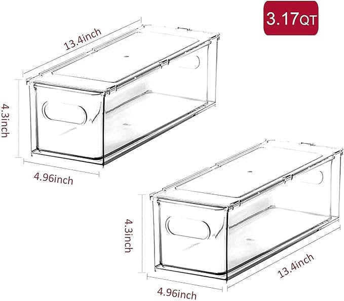 Abiudeng 2 Pack Stackable Refrigerator Organizer Bins - Image 2