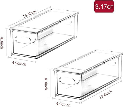 Abiudeng 2 Pack Stackable Refrigerator Organizer Bins - Image 2