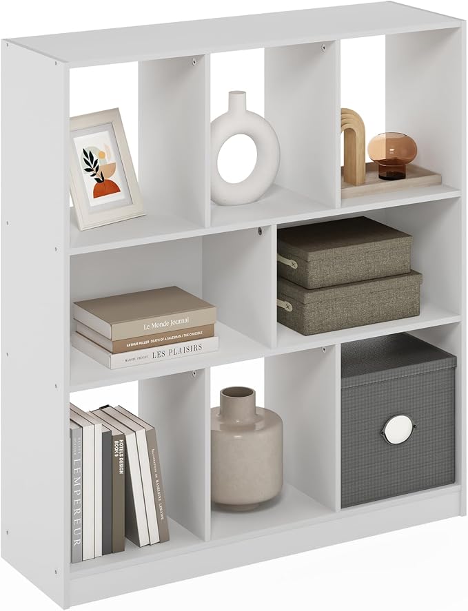 Furinno DALY Book Shelf, 8-Cube Bookshelf, Horizontal Cube Storage Organizer by Furinno-FitsYourSpaceFitsYourBudget