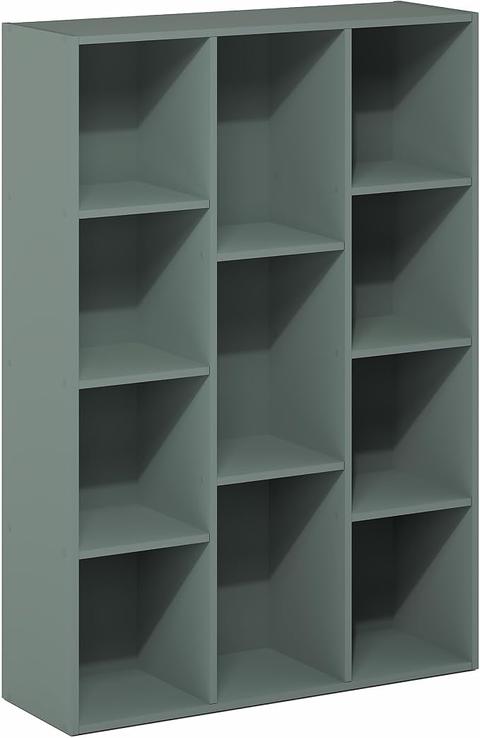 Furinno LUDER Book Shelf, 11-Cube Bookshelf, Reversible Bookcase, 9.4" x 29.1" - Image 5