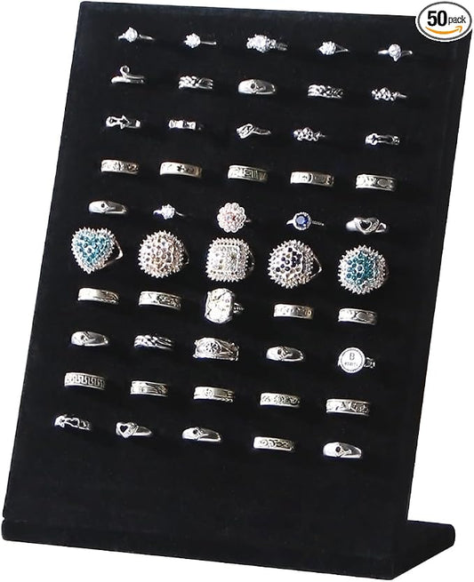 50 Slots Rings Display Stand, Ring Organizer Holder Stand by FocusOnJewelryDisplay