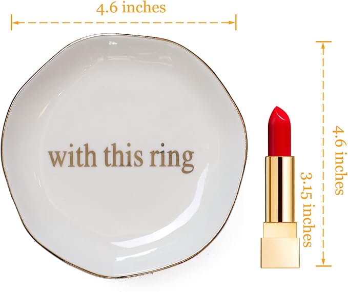 Engagement Wedding Ring Dish-With This Ring Jewelry Dish Tray-Gifts - Image 3