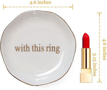 Engagement Wedding Ring Dish-With This Ring Jewelry Dish Tray-Gifts - Image 3