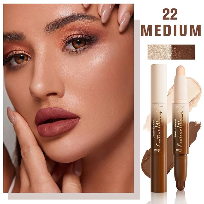 evpct Nude & Light Beige Cream Contour Stick Face Body Makeup Dual Ended - Image 2