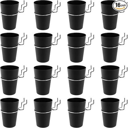 16 Set Pegboard Hooks with Pegboard Cups, Peg Board Cups with Ring by TAICHEUT