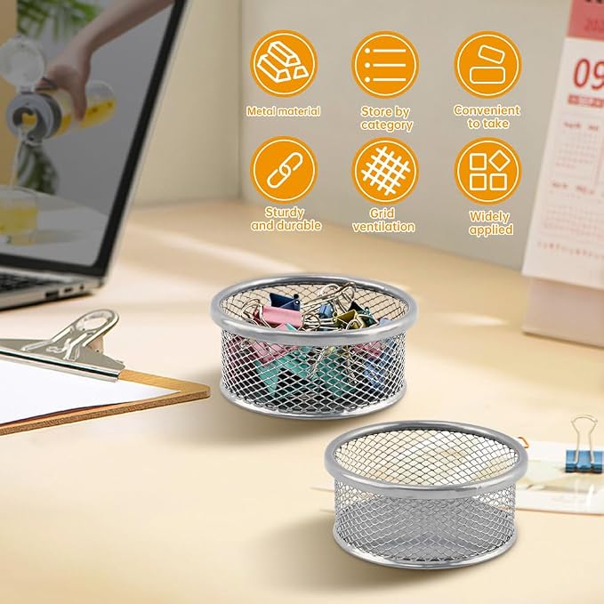 Paper Clip Holder With 50pcs Paper-Clips, Paperclip Holders, Mesh - Image 4