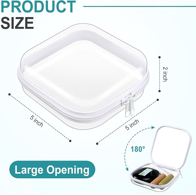 Hoolerry 4 Pcs Hard Clear Zipper Case Makeup Bags Plastic Pencil Pouch - Image 2