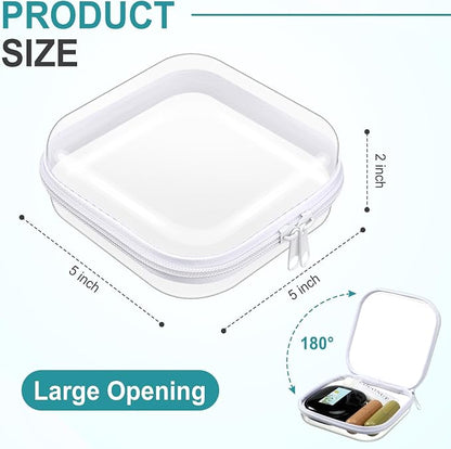 Hoolerry 4 Pcs Hard Clear Zipper Case Makeup Bags Plastic Pencil Pouch - Image 2