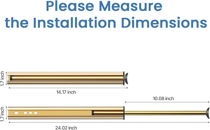 Valet Rod 14-Inch，Tenovel Pull-Out Closet Clothes Rust-Free Closet Hanging - Image 2