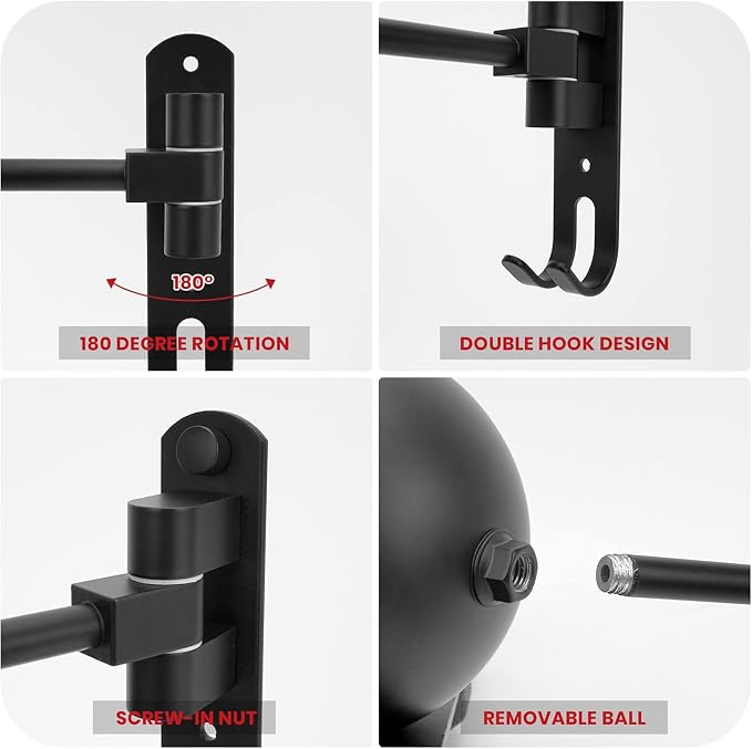 Helmet Hanger Wall Mount 180° Swivel Helmet Holder - Image 4