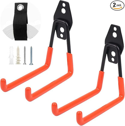 Garage Hooks Heavy Duty，2 Pack Garage Tool Organizer Wall Mount, Utility Steel by Unknown