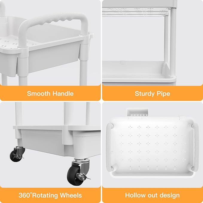 3 Tier Rolling Utility Cart - Image 2