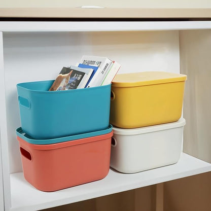 6Pcs Small Storage Bins with Lids, Stackable Plastic Organizer Bin Storage - Image 6