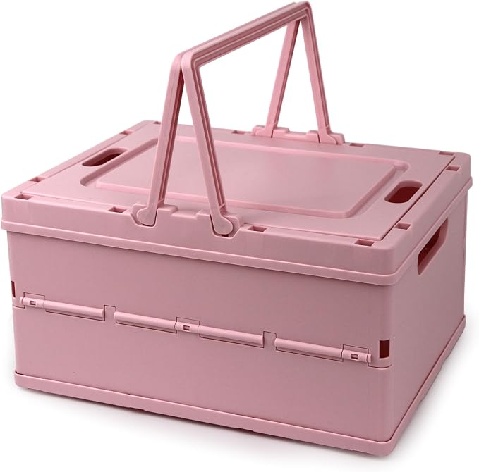 Collapsible Storage Crate, Foldable Plastic Basket by Vivikivi