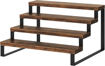 Wood Display Risers, 4 Tier 13.4IN Perfume Organizer Shelf by SelefrecosStorage