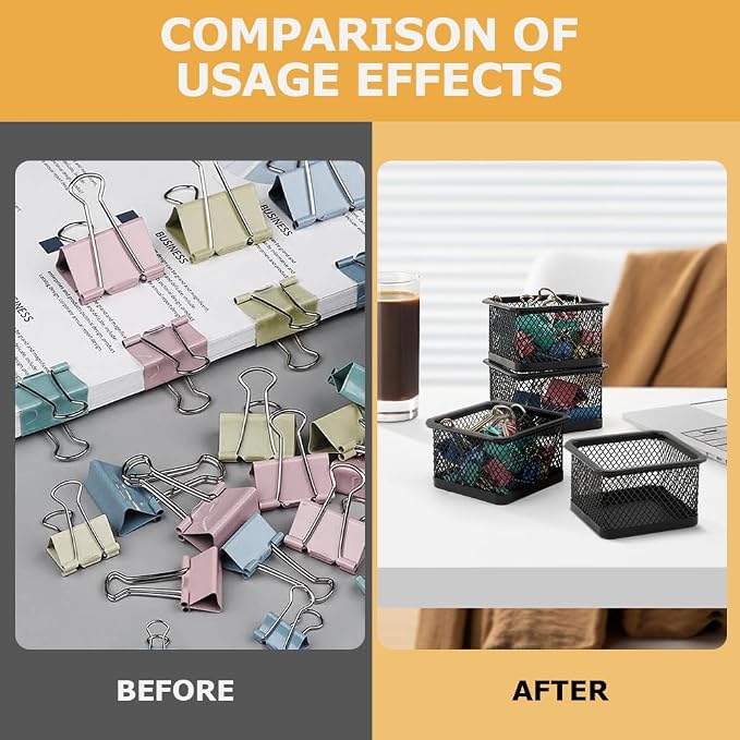 Paper Clip Holder for Desk, Paperclip Holders Mesh Paperclip Dispenser - Image 5